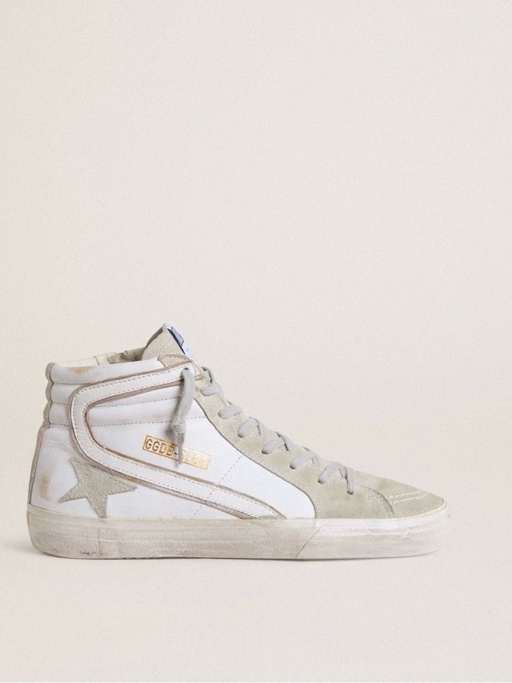 Golden Goose White High-Top Sneakers with Side Zip